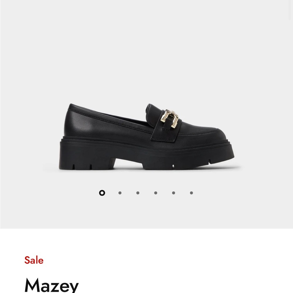 Black Loafers with Gold Buckle